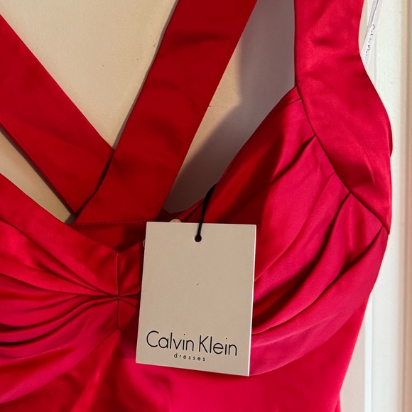 Calvin Klein Vibrant Red Satin Dress - Picture 7 of 7